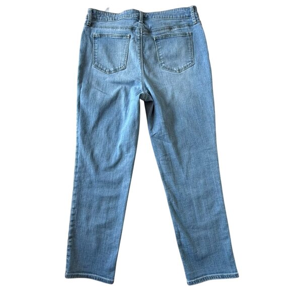 So Slimming Girlfriend Jeans Size 10 Embroidered Slim Leg Crop Light Wash Blue - Picture 7 of 16